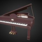 stylized grand piano 3d model