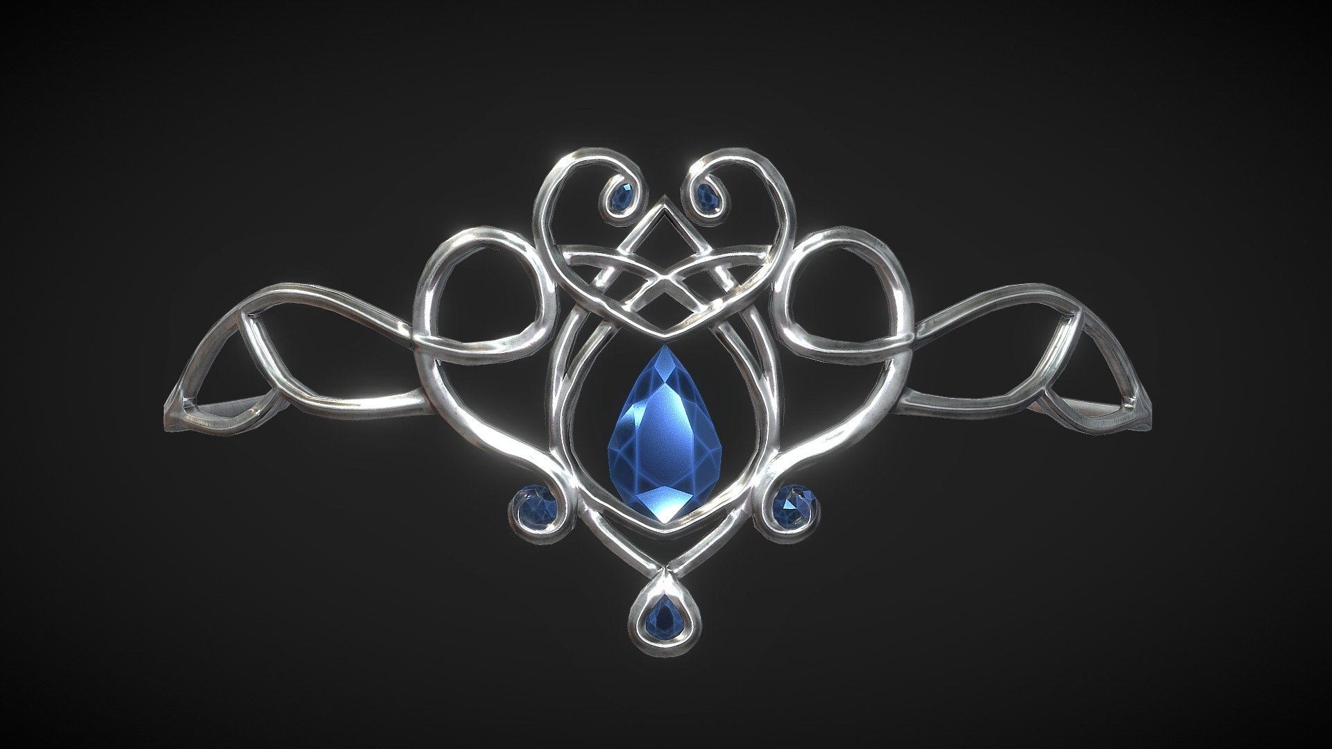 Tiara Diadem Crown / Elven Crown – low poly
