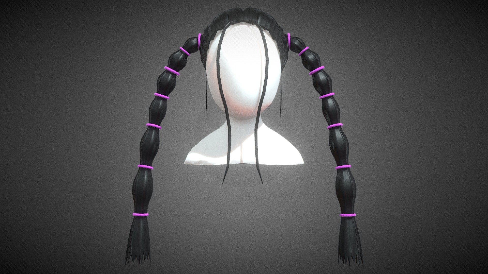 Toon Long Pigtail Hair