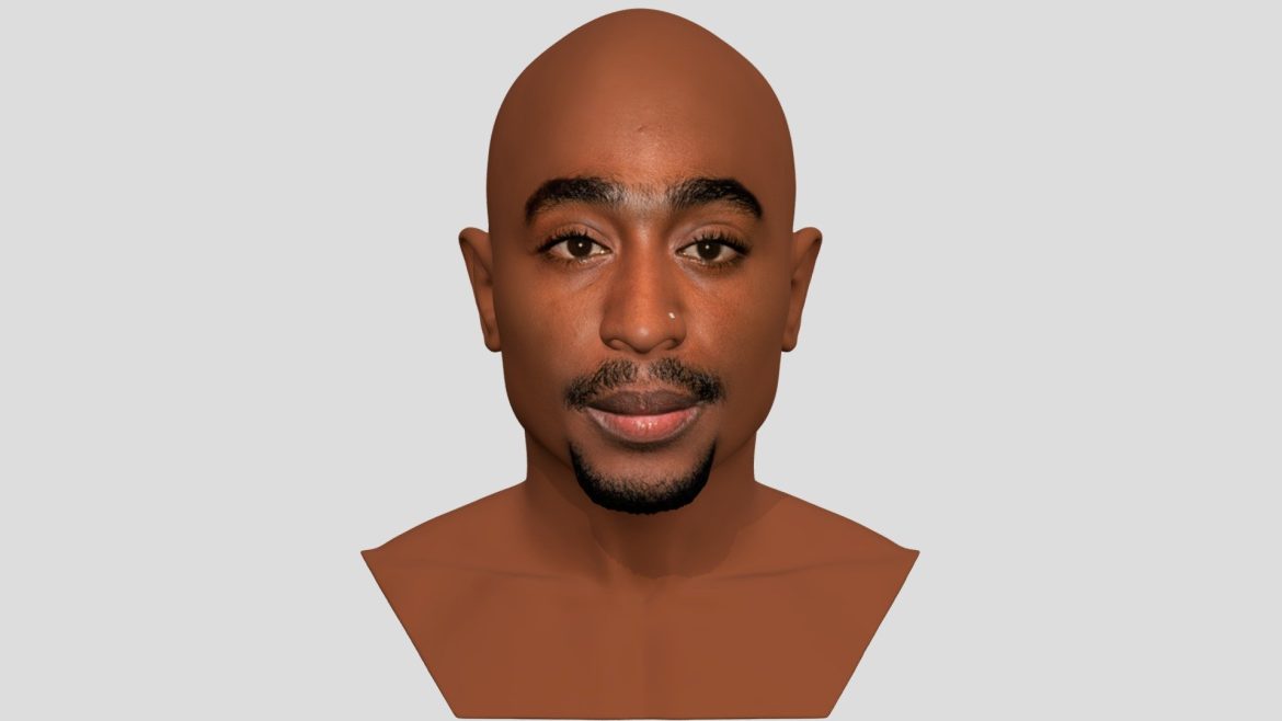 tupac shakur bust for full color 3d printing 3d model