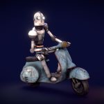 vespa rider robot 3d model