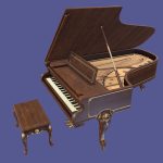 Vintage Antique Elegant Victorian Grand Piano