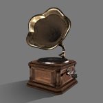 vintage phonograph gramophone 3d model