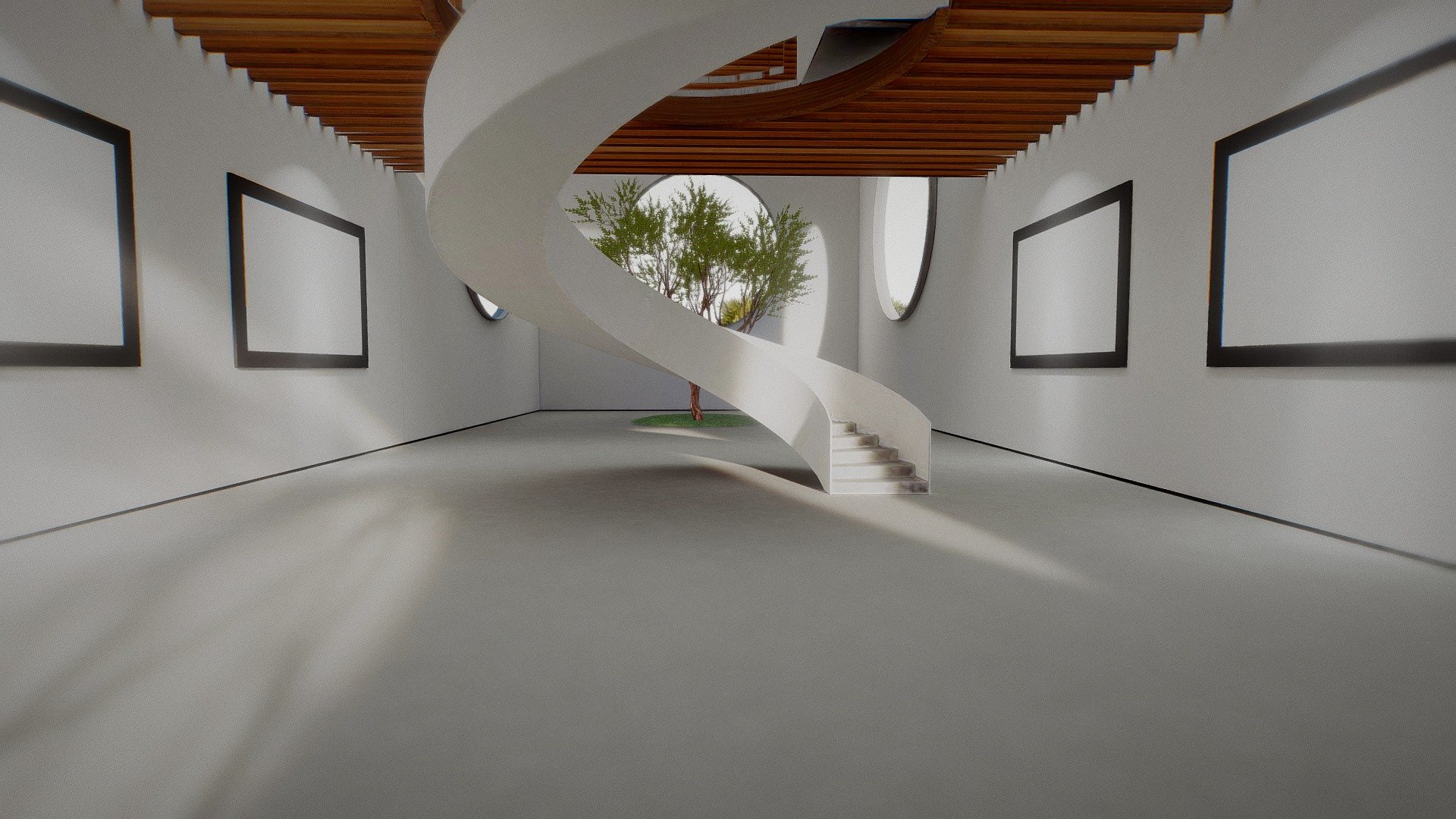 VR Art Gallery Circles 2020 4k Corona Max Scene