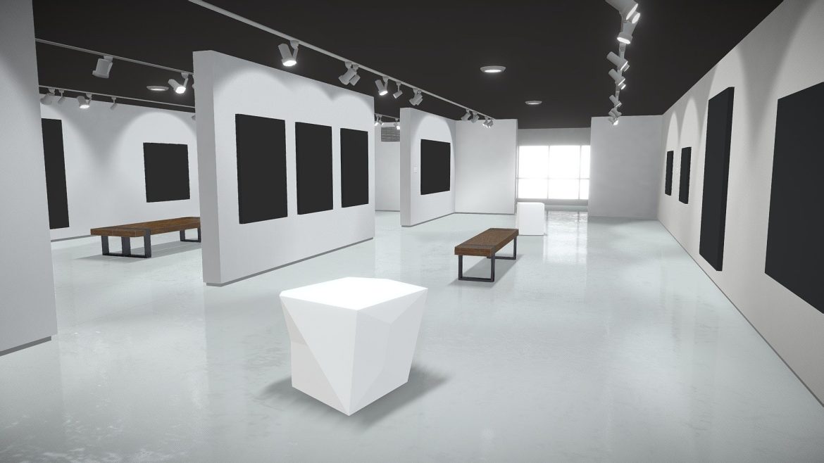 vr art gallery 3d model