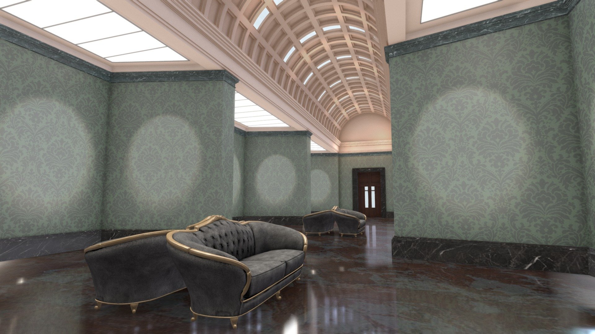VR Classic Art Gallery Stage Hall 4K 02