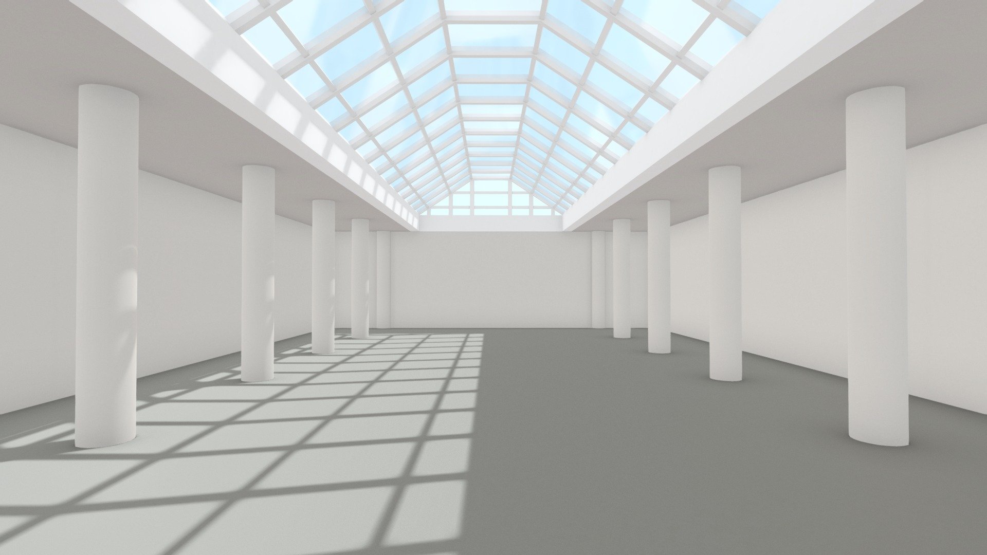 VR Modern Skylight Art Gallery Scene 2020