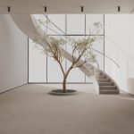 Vr Staircase Gallery 3d Model - Modern VR Art Gallery featuring a minimalist staircase with baked lighting.