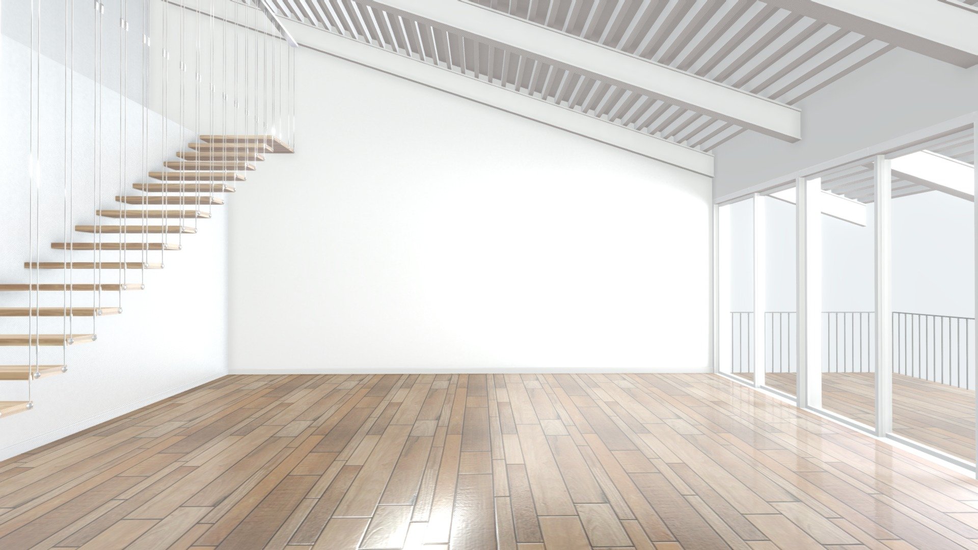 VR Staircase Art Gallery Scene 01