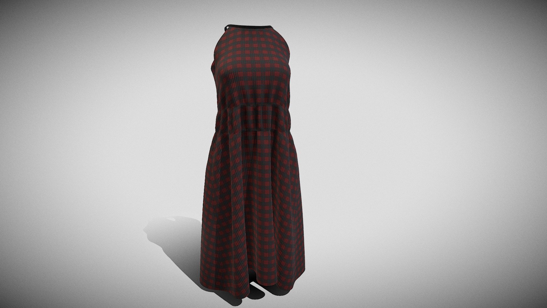 Drop wasit Flannel Dress