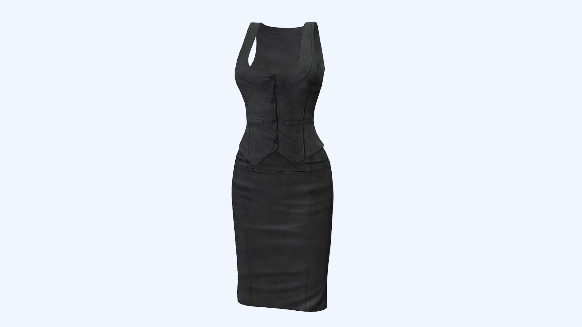 Female Pencil Skirt Vest Formal Business Outfit