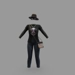 Female Street Fashion Outfit Low Poly