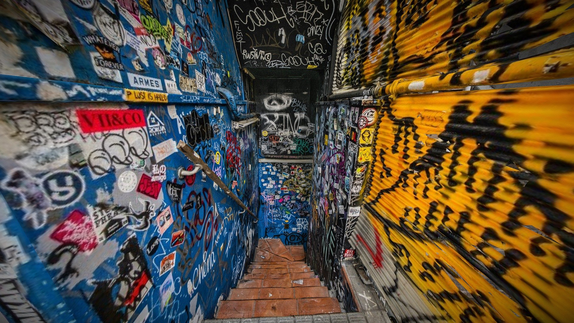 Graffiti bar entrance photogrammetry scan