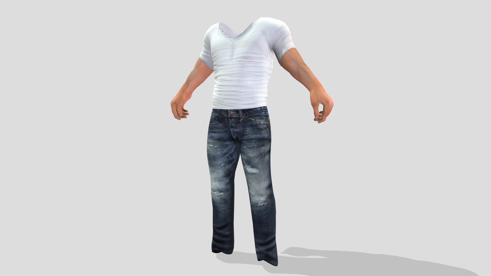 Male Stretch Top And Jeans Outfit