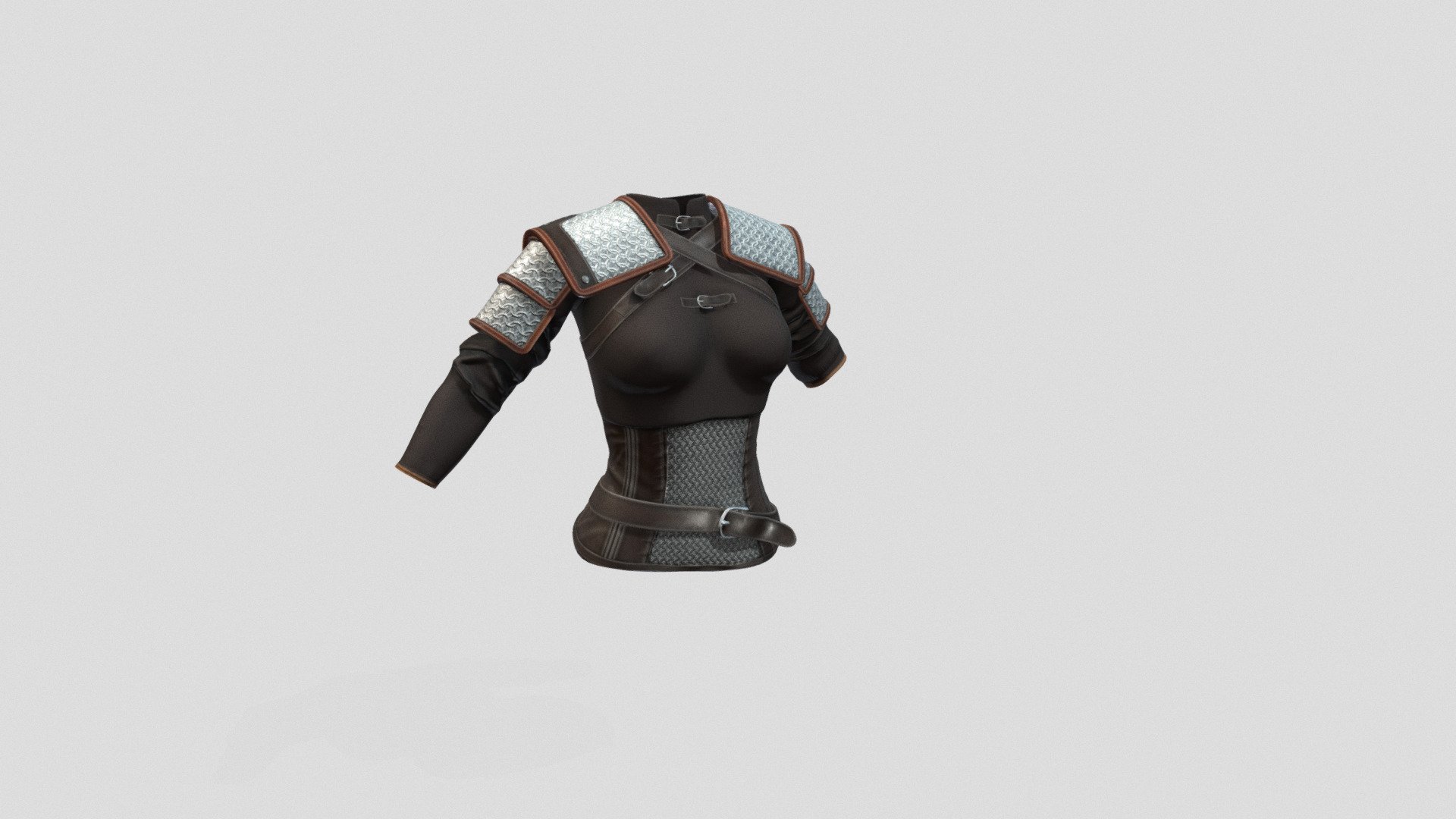 Medieval Female Warrior Top With Shoulder Guards