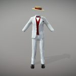 Men’s Striped Suit Waist Coat Shoes Hat
