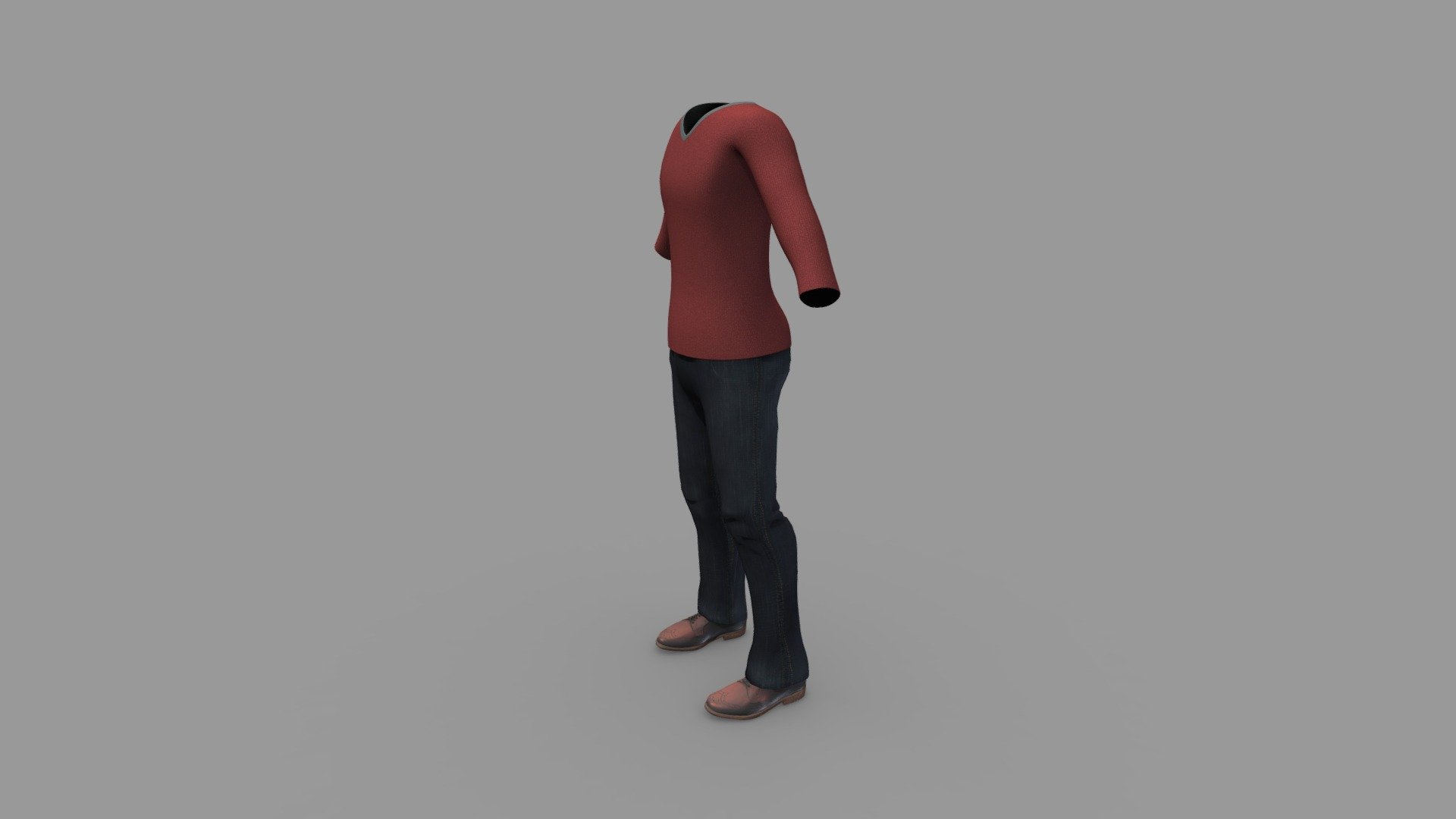 Mens V Neck Jumper Pants Shoes Outfit