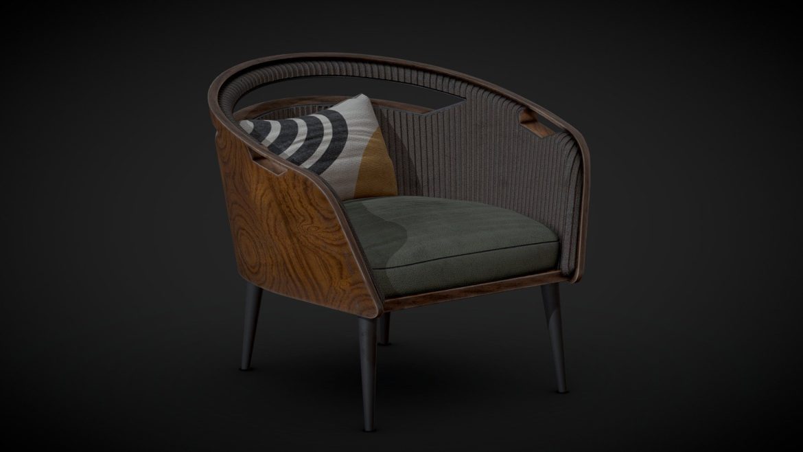 mid century modern chair 3d model