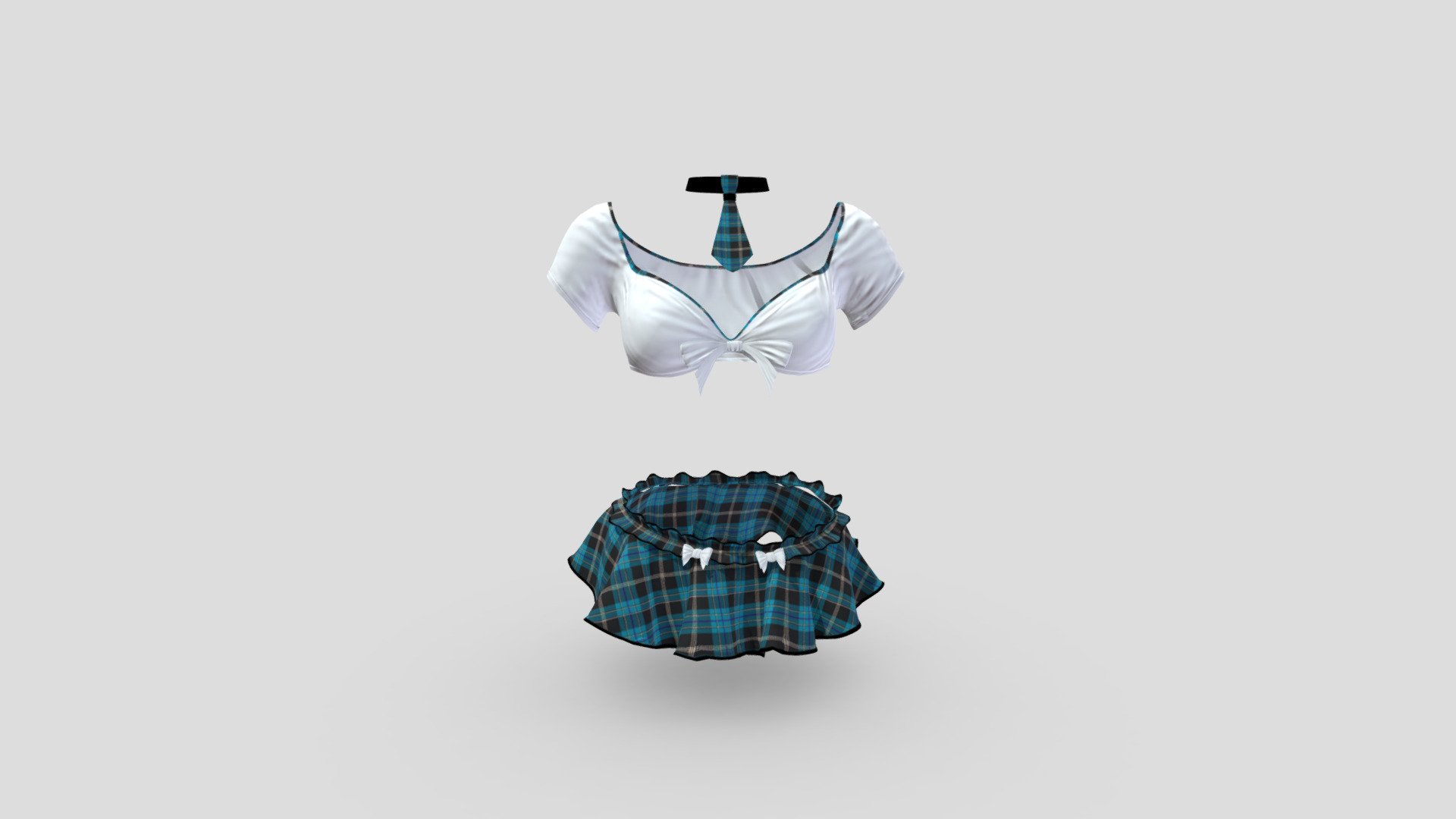 Mini Skirt Top Tie Sexy School Uniform