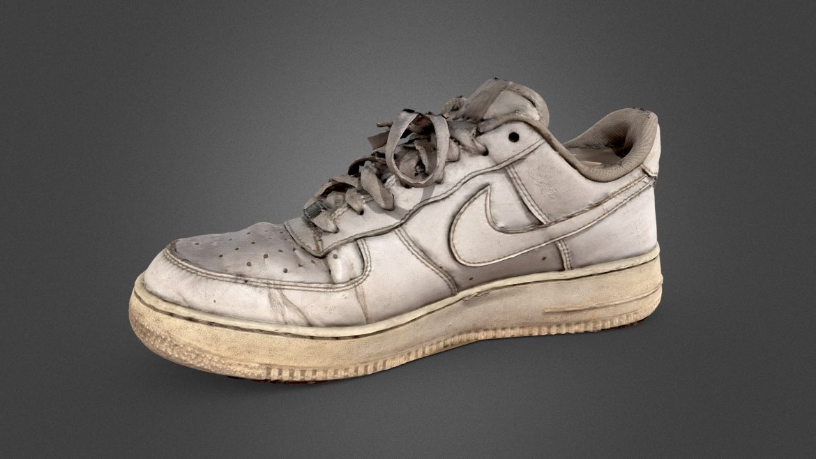 nike air force one white quick scan 3d model