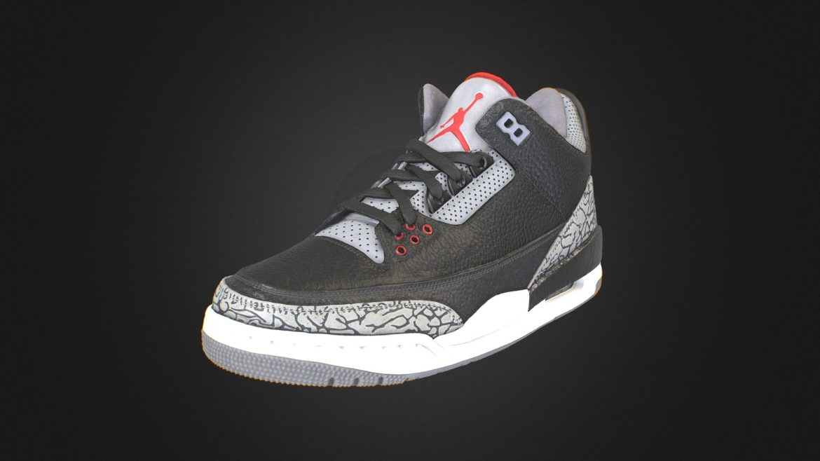 nike air jordan 3 retro 3d model