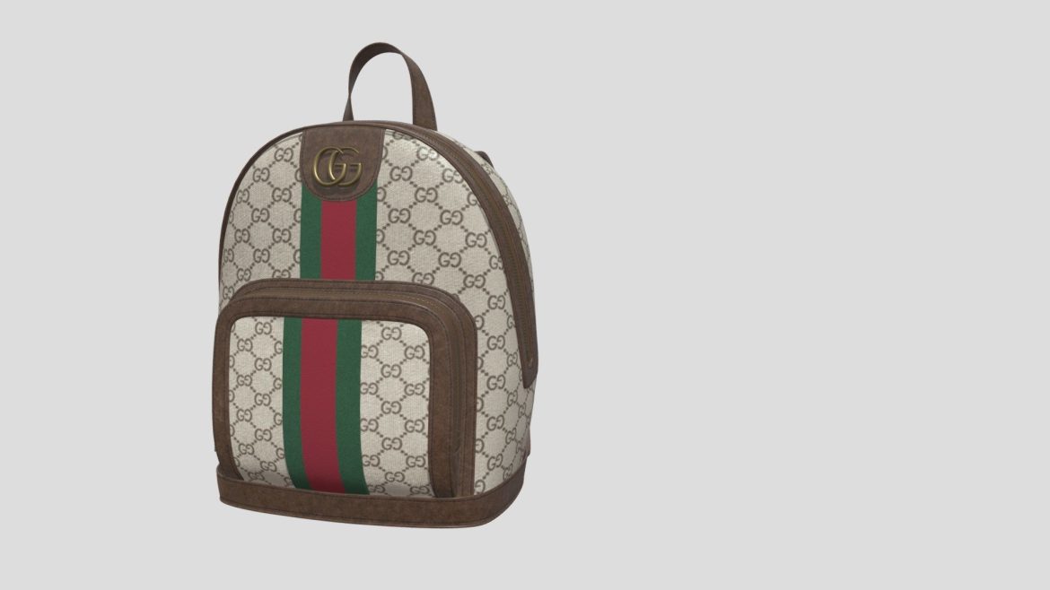Ophidia Gg Backpack 3d Model - Gucci Ophidia GG small backpack 3D model with detailed PBR textures for digital fashion visualization