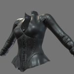Peplum Style Black Leather Jacket