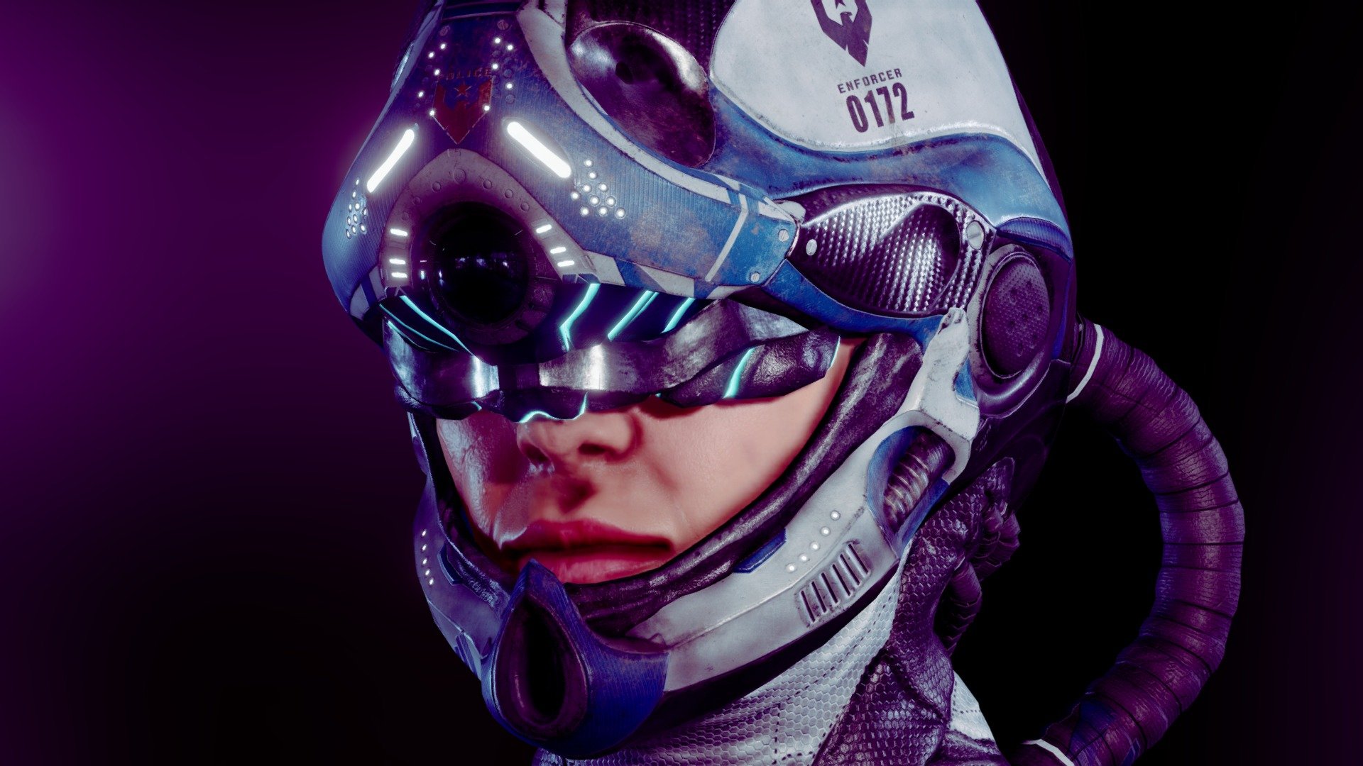 Futuristic Police Helmet Police Cyberpunk Helmet CYBER TECHWEAR