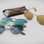 ray ban round sunglasses 3d model