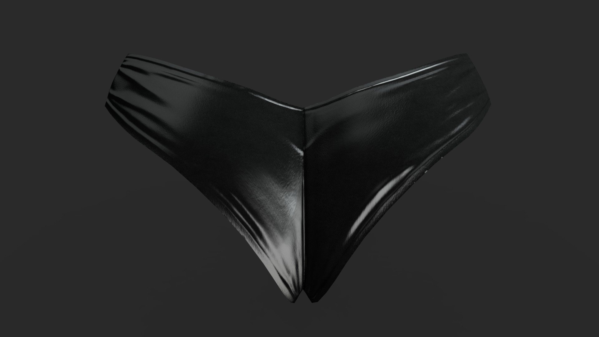 Shiny Black Leather Micro Female Shorts