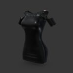 Shoulders Cutout Female Mini Leather Dress
