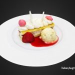 strawberry ice cream cake 3d model