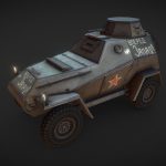low poly ba 64 soviet armoured scout car 3d model