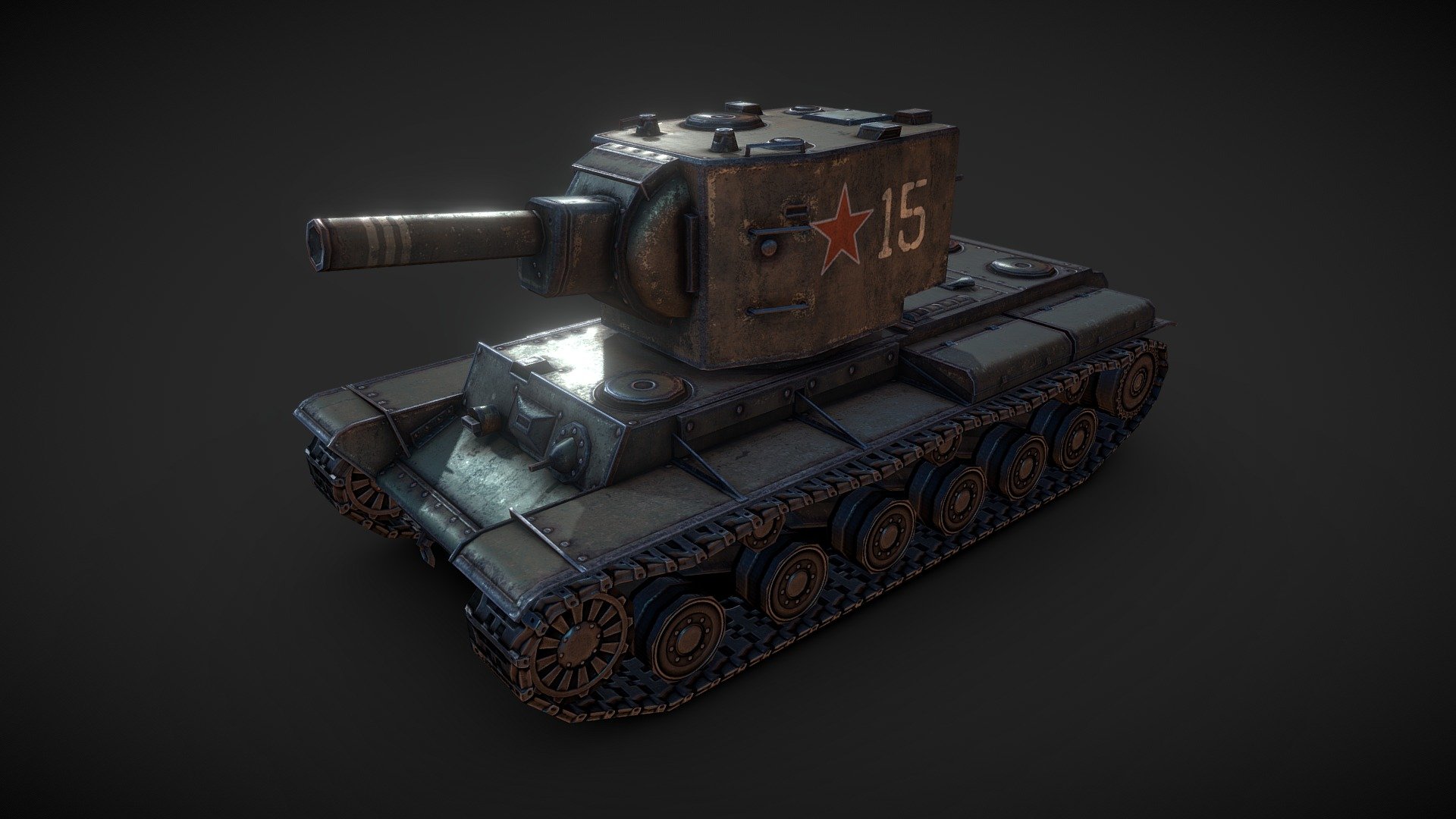 Low poly KV II Heavy tank