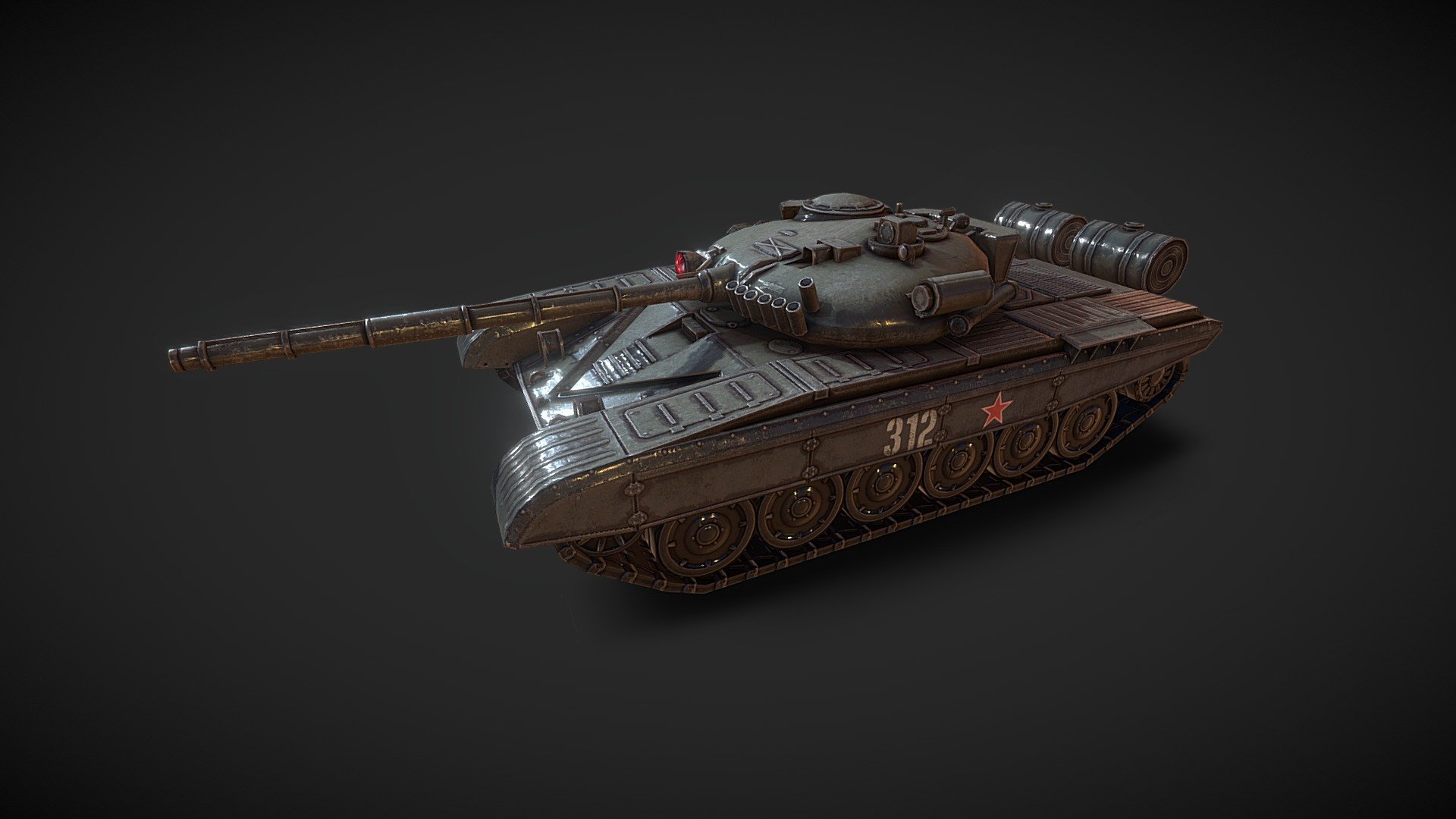 Low poly T-72 virutal game model