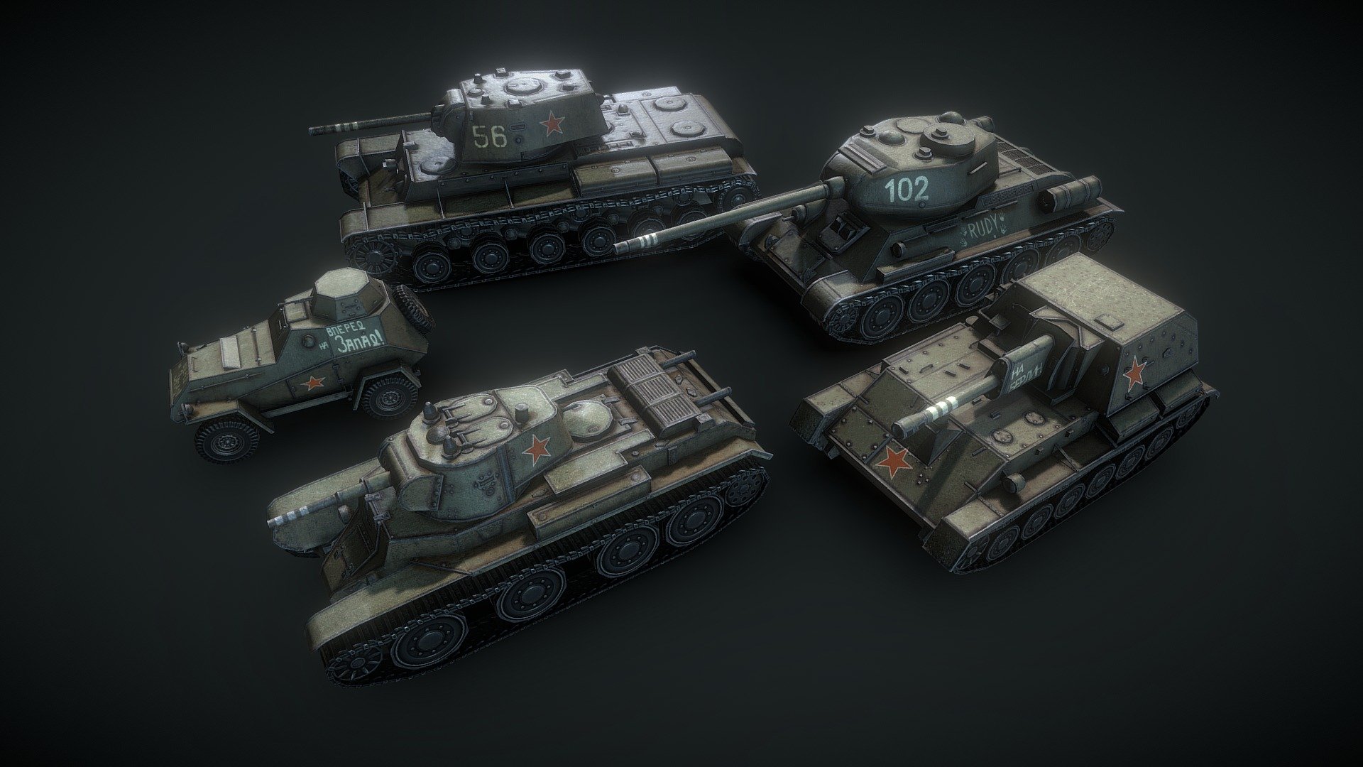 Lowpoly WW2 Russian Pack 1