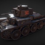 panzerkampfwagen 38t lowpoly tank 3d model