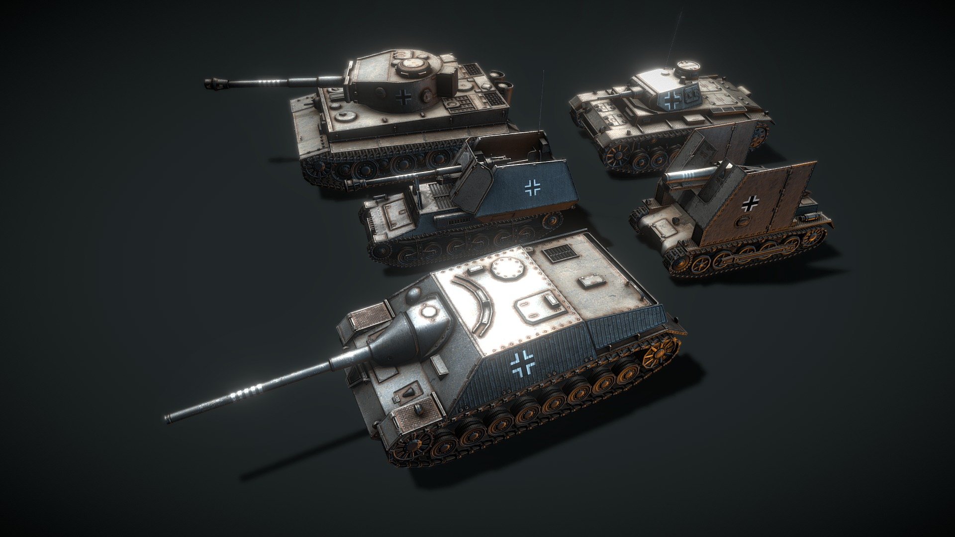 WW2 Low Poly German Tanks #1 Updated