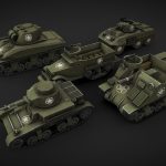 WW2 USA Low Poly Tanks #1