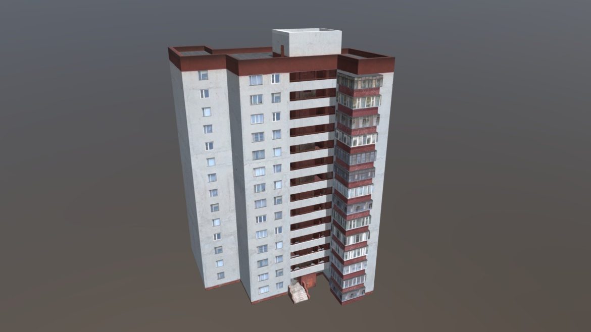 14 storey city building 3d model