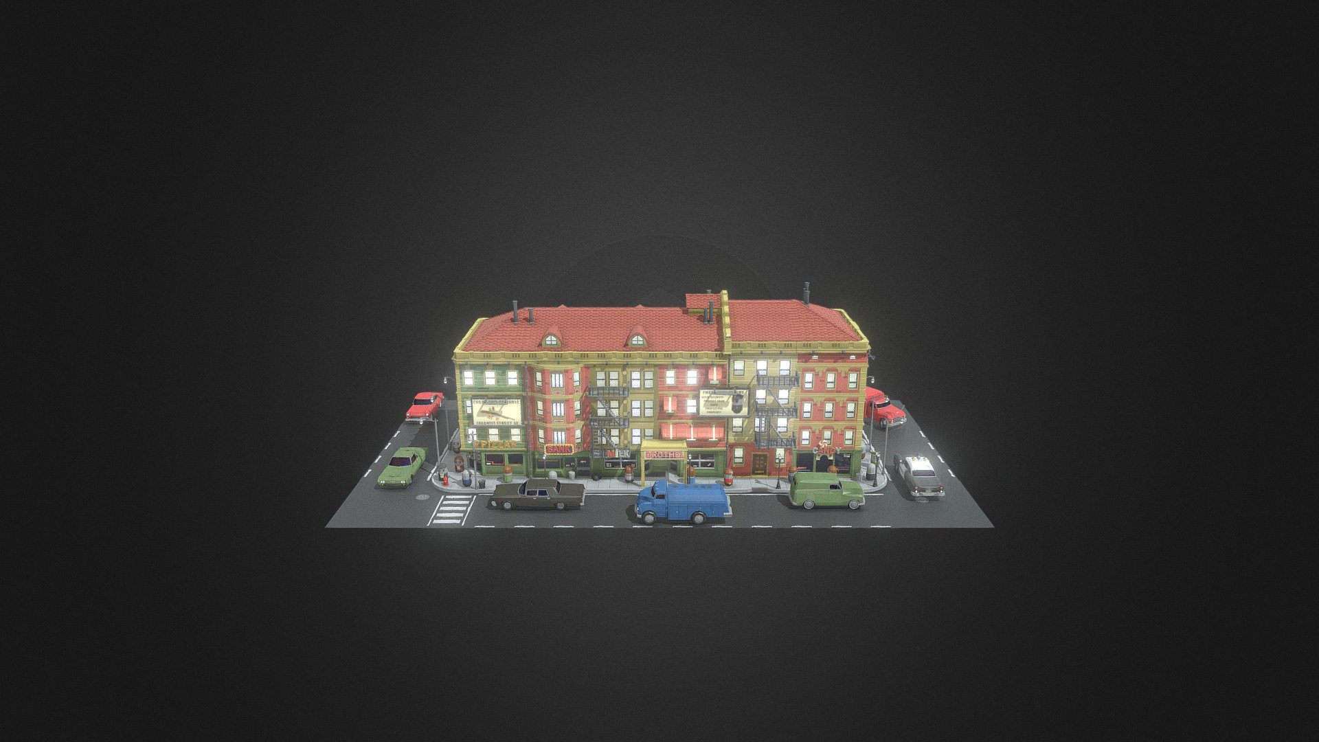 1950 low poly city