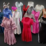 20 dress collection 3d model