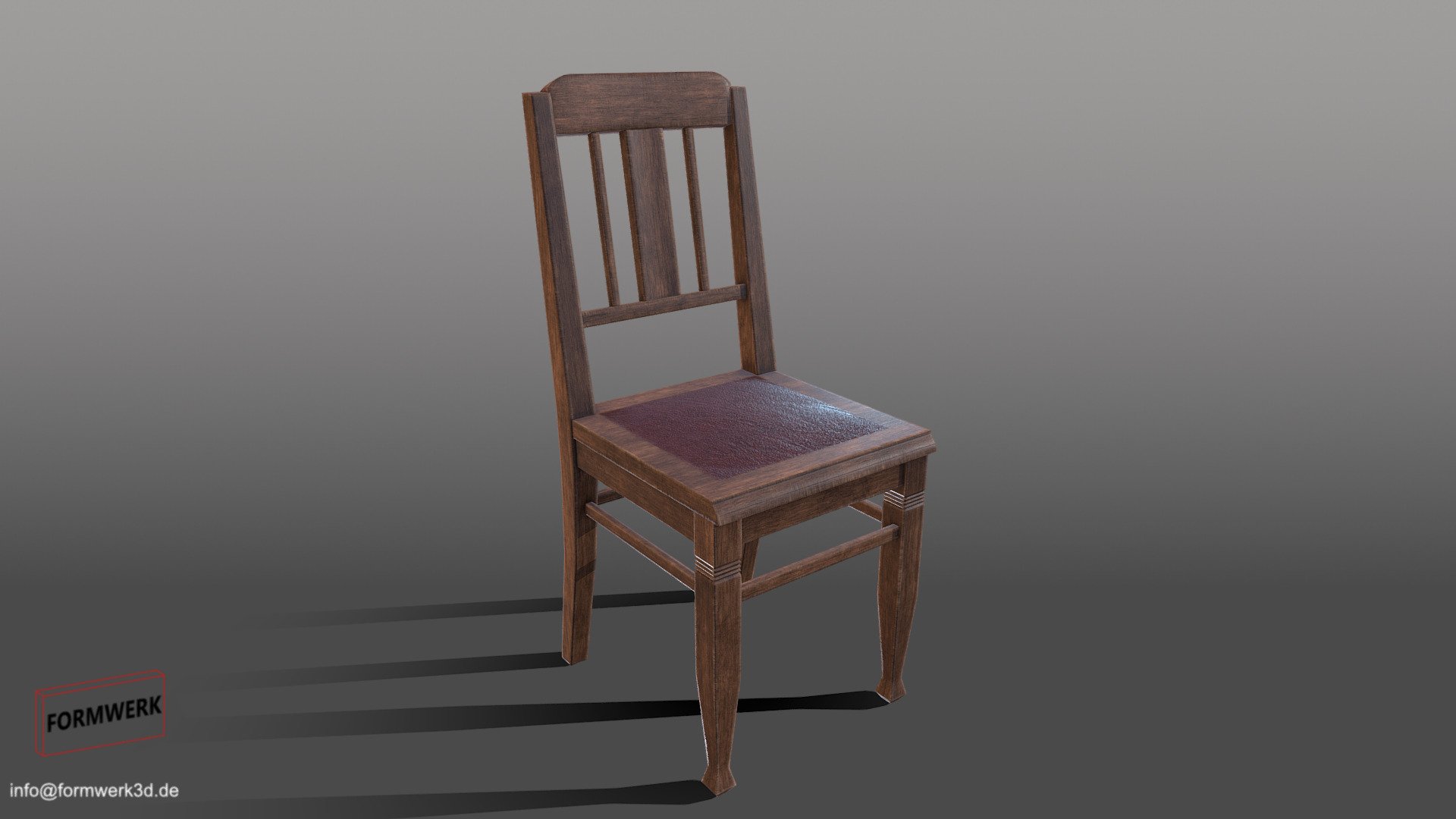 3D Model historic low Poly chair 01