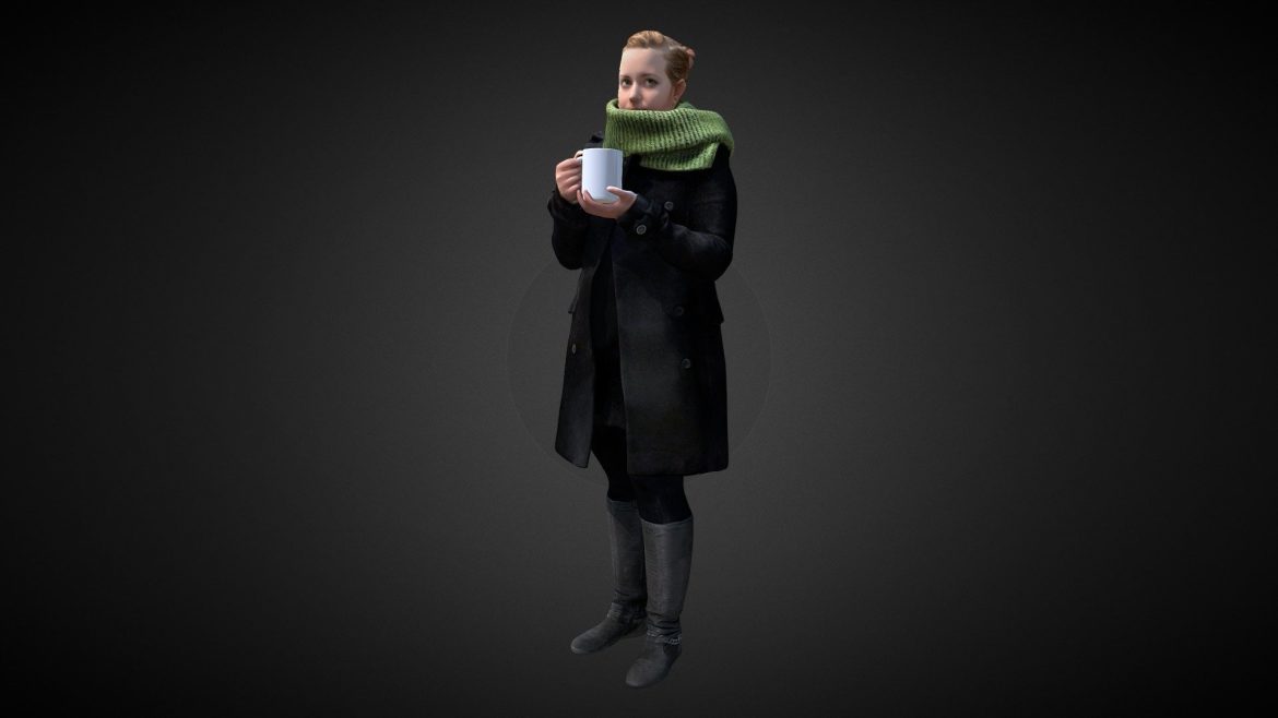 3d scan woman winter 004 3d model