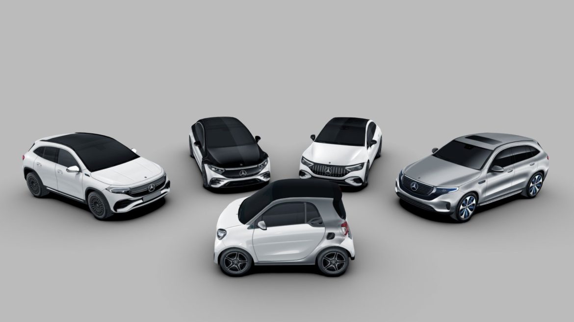 5 mercedes benz eq cars pack 3d model