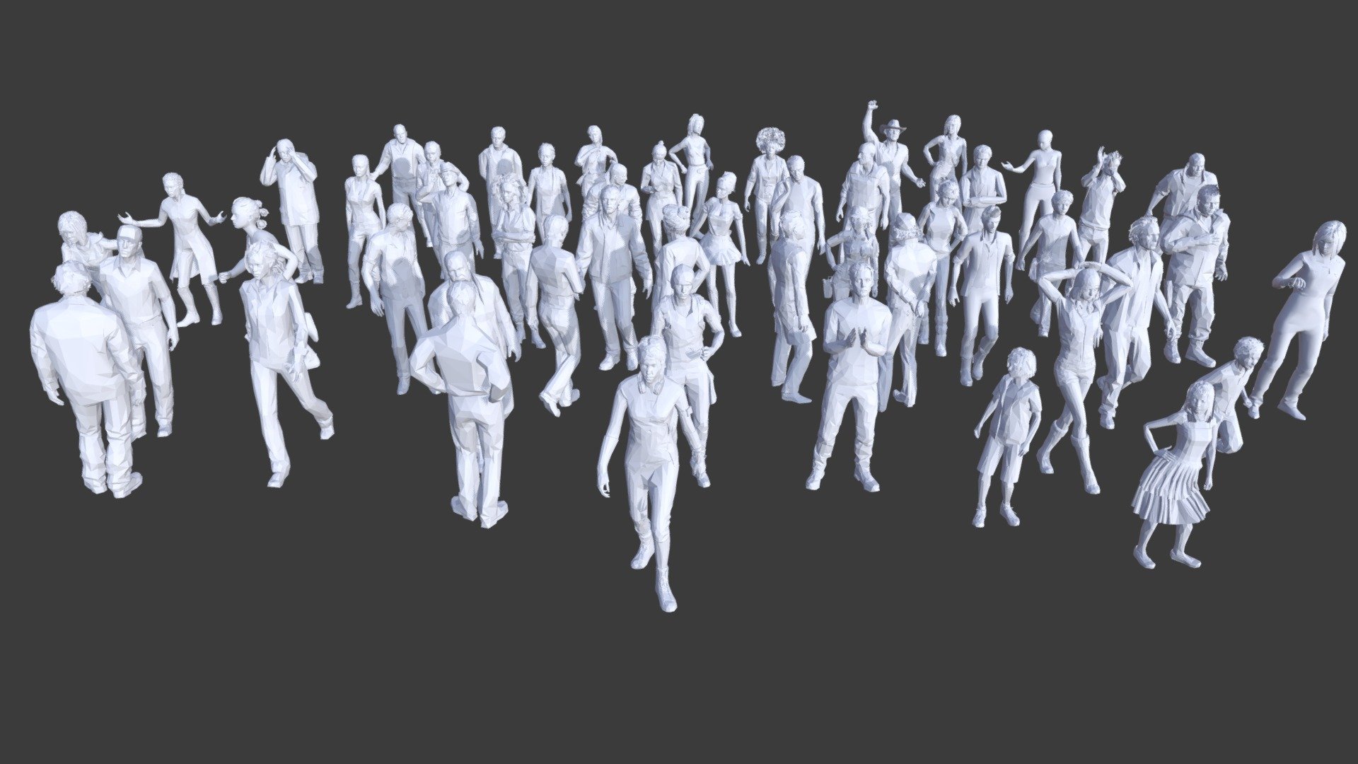 50 Low Poly People Collection Pack 2