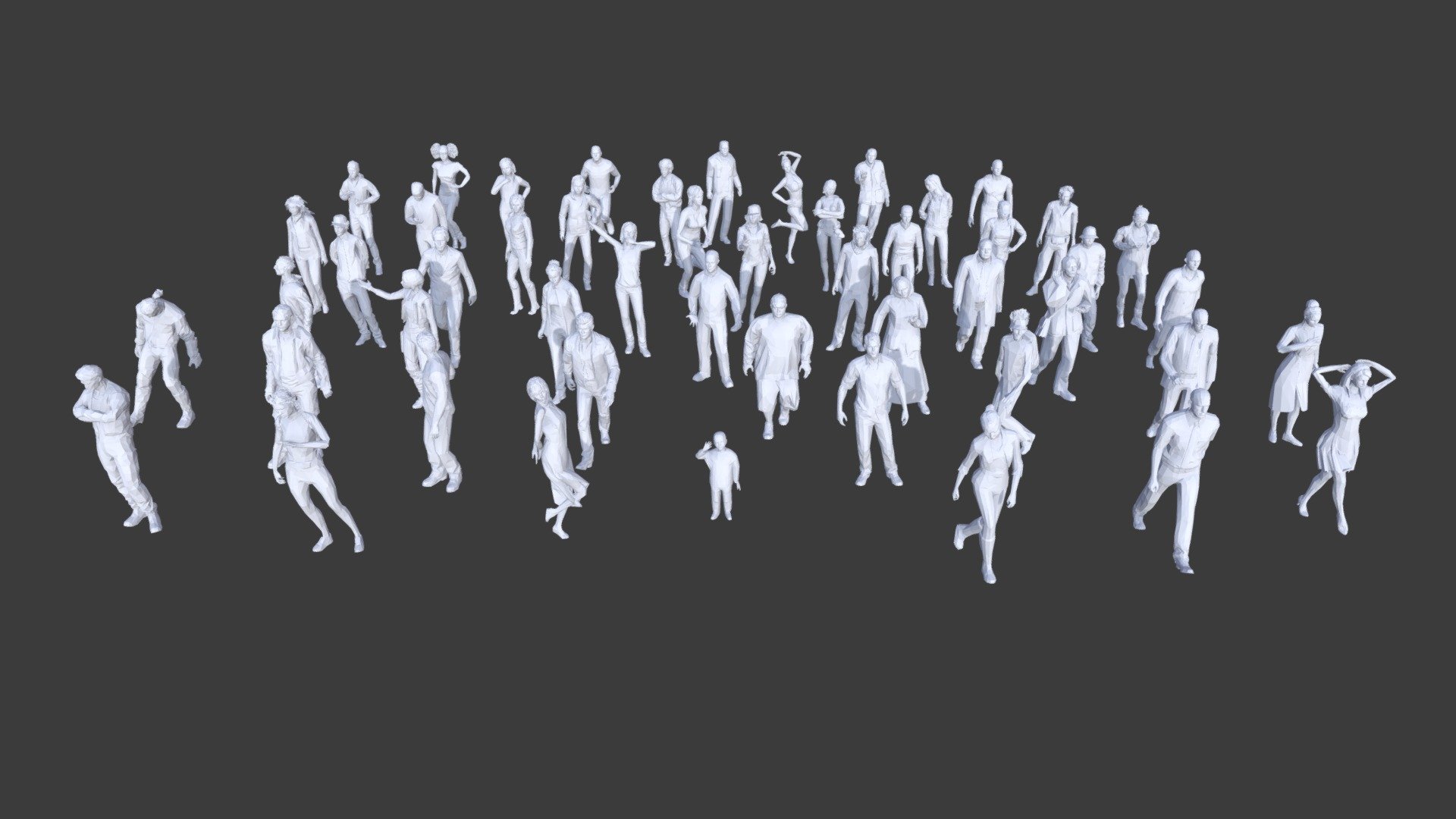 50 Low Poly People Collection Pack 3