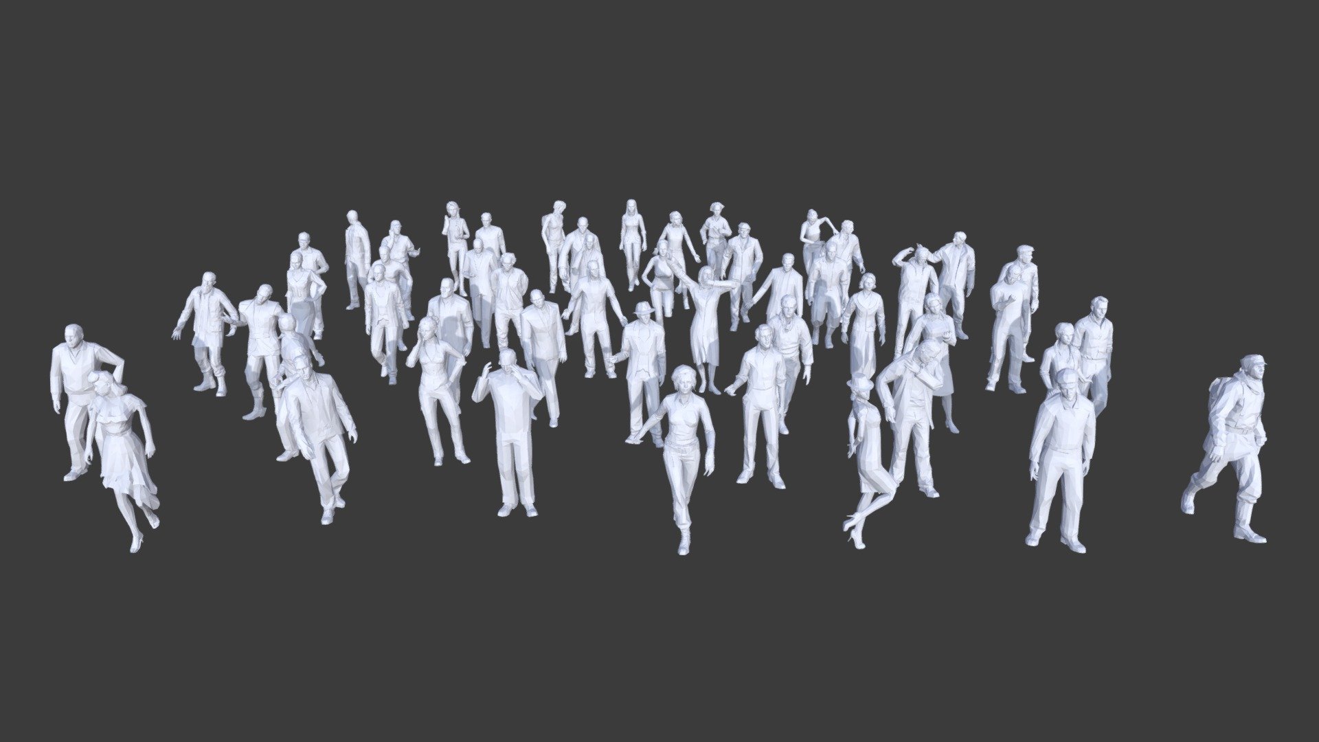 50 Low Poly People Collection Pack 4