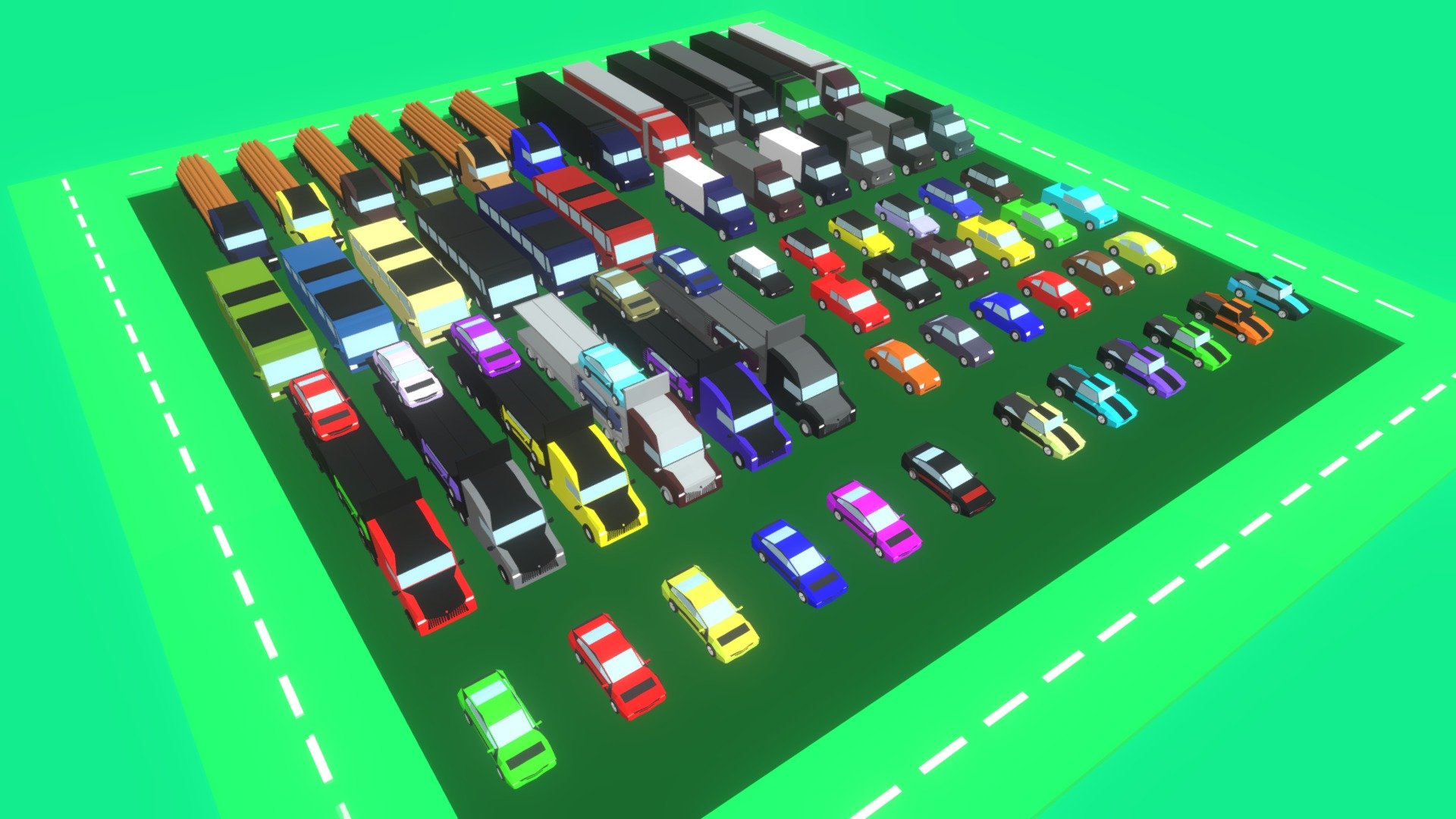 60 Vehicles – Mega Pack – Lowpoly cars & trucks