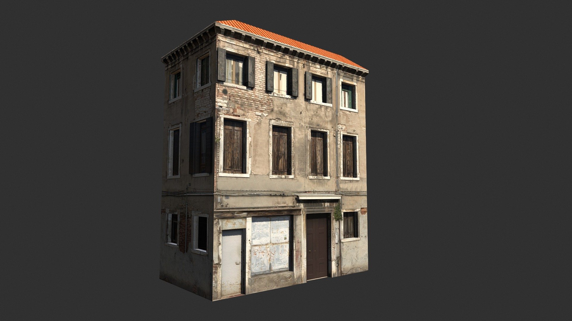 Apartment Building Venice Low Poly